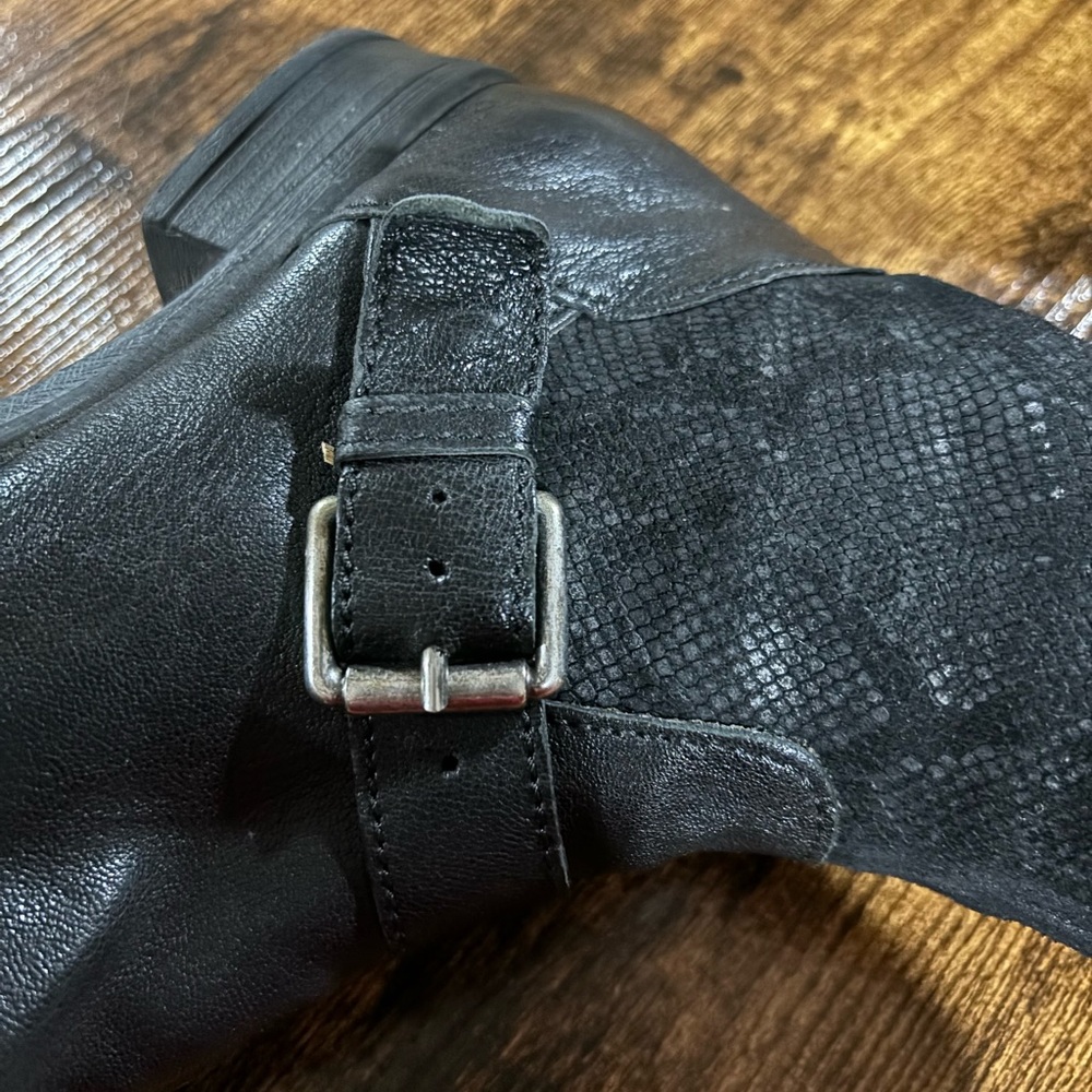 Black Leather Python Boots - image 3